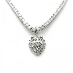 Valódi aranyozott személyre szabott hip-hop réz réz oroszlánfej kubai láncnyaklánc (kicsi)